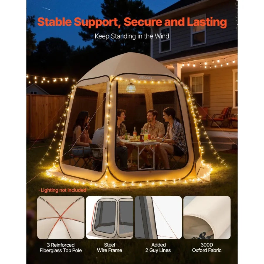 Screen House Tent Pop Up Canopy With Netting Sides